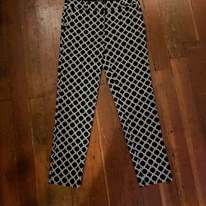 Chic Black and White Patterned Pants